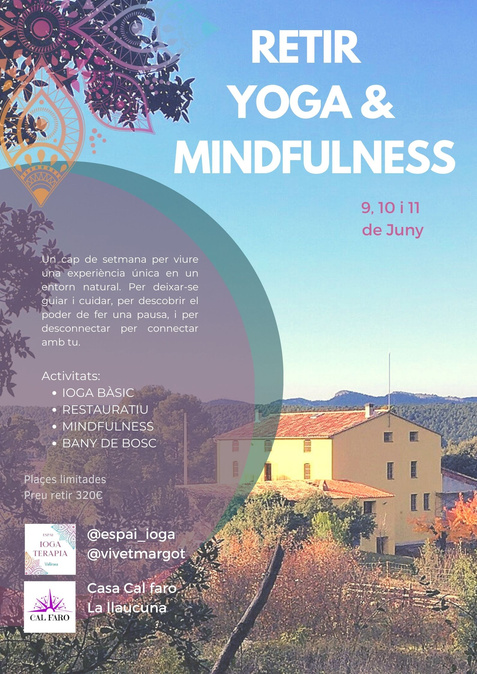 cartell de retir de yoga i mindfulness